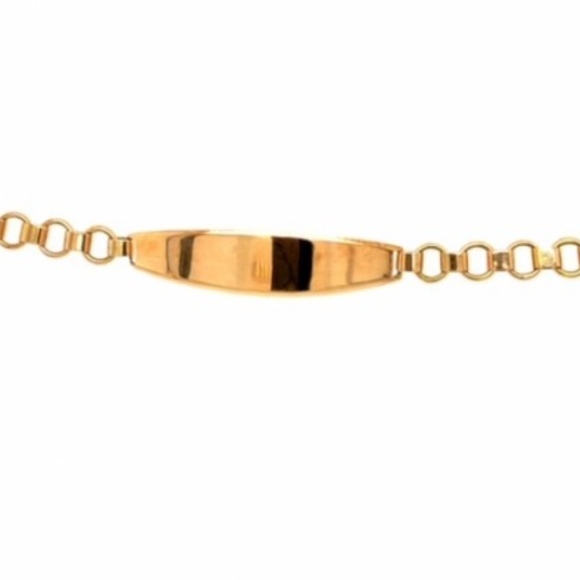 14K Rose Gold ID Bracelet with Alternating Round a - Picture 2 of 3